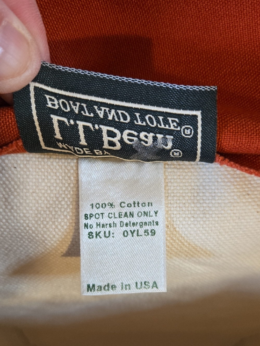 L.L. Bean Vintage Boat And Tote Canvas Bag XL Zipper Closure - Picture 5 of 11